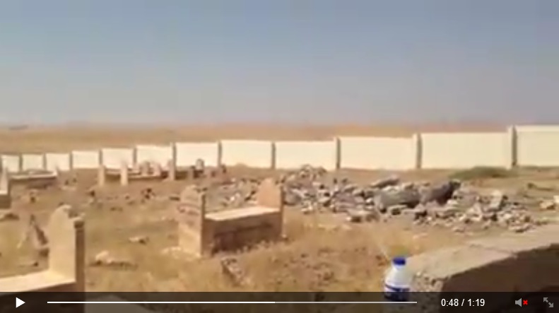 'Yezidi holy place/sacred site Quba Sheikhsin destroyed by IS terrorists. [Von IS-Terroristen zerstörte êzîdîsche Heiligenstätte Quba Sheikhsin.]' (c) Ezidi Press, Facebook, 1. September 2014 (c)