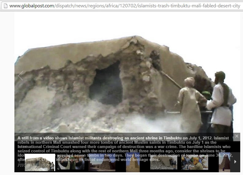 Islamists trash Timbuktu, Mali's fabled desert city (c) Global Post, 2nd July 2012