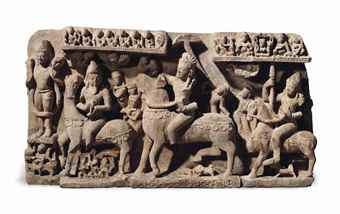 A large and highly important buff sandstone panel depicting Revanta and his entourage. The Lahiri Collection: Indian and Himalayan Art, Ancient and Modern, Lot 62, Sale 12255, Christie's, New York, USA, 15th March 2016.